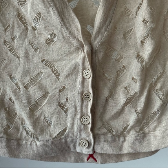 PCFG Cropped Ripped Knit Top in Fog - Picture 8 of 9